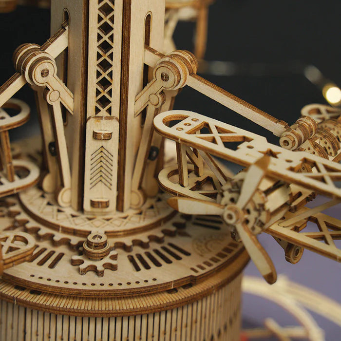 3D Ahşap Puzzle Uçak Müzik Kutusu