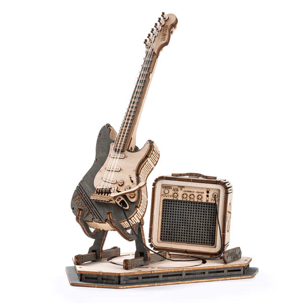 3D Ahşap Puzzle Elektro Gitar