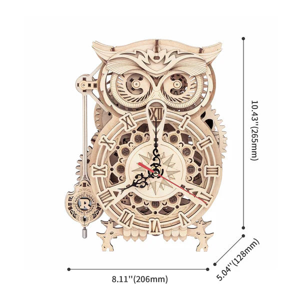 3D Ahşap Puzzle Baykuş Saat