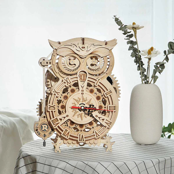 3D Ahşap Puzzle Baykuş Saat
