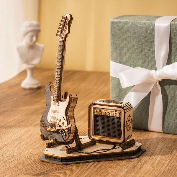 3D Ahşap Puzzle Elektro Gitar