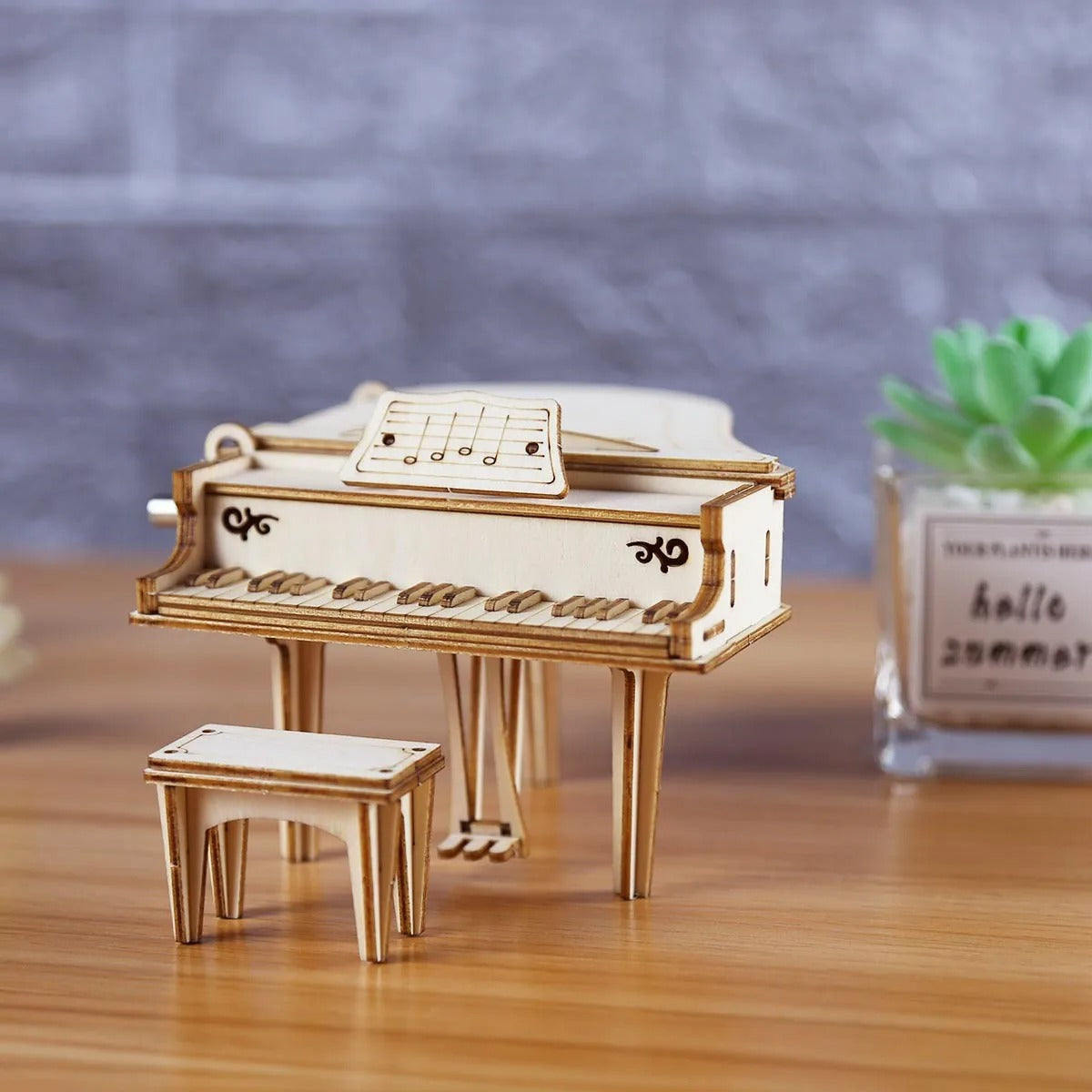 3D Ahşap Puzzle Gramafon