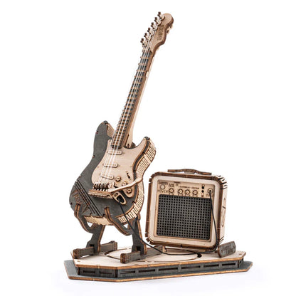 3D Ahşap Puzzle Elektro Gitar