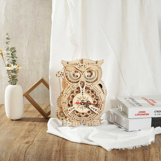 3D Ahşap Puzzle Baykuş Saat